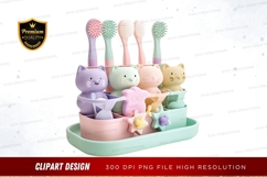 Cute cat-shaped toothbrush holders clipart png Product Image 1