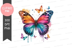 Colorful butterfly clipart png Product Image 1