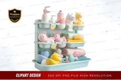Bath time animal toys clipart png Product Image 1