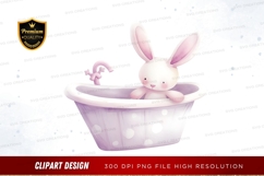 Bunny in a bathtub clipart png Product Image 1