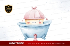 Happy baby in bathtub clipart png Product Image 1
