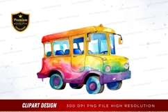 Colorful school bus clipart png Product Image 1
