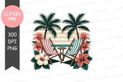 Tropical beach scene clipart png Product Image 1