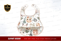 Adorable baby bib with animal clipart Product Image 1