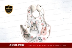 Cute bunny pattern bib clipart png Product Image 1