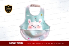 Cute bunny bib clipart png Product Image 1