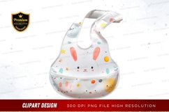 Cute bunny bib clipart png Product Image 1