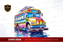 Colorful school bus clipart png Product Image 1