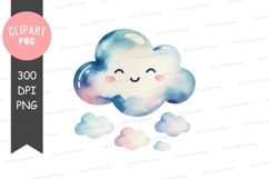 Happy cloud clipart png Product Image 1