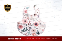 Floral baby bib clipart png Product Image 1