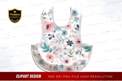 Floral pattern baby bib clipart png Product Image 1