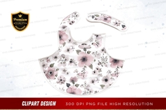 Floral baby bib clipart png Product Image 1