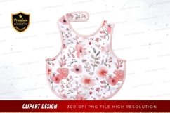 Floral pattern baby bib clipart png Product Image 1