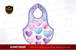 Colorful heart pattern bib clipart png Product Image 1