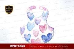 Watercolor heart pattern bib Product Image 1