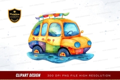 Colorful beach van clipart png Product Image 1