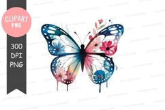 Colorful butterfly clipart png Product Image 1