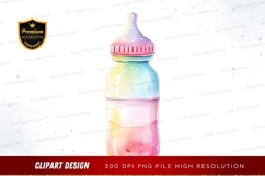 Colorful baby bottle clipart png Product Image 1