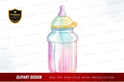 Colorful baby bottle clipart png Product Image 1