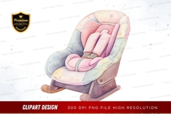 Pastel colored baby car seat clipart png Product Image 1