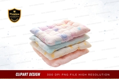 Stack of pastel colored cushions clipart png Product Image 1