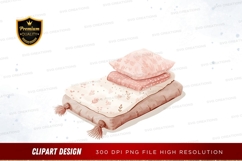 Cozy pastel bed clipart png Product Image 1