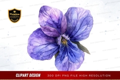 Delicate purple flower clipart png Product Image 1