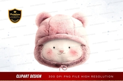 Pink bear hat clipart png Product Image 1