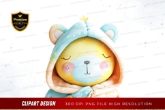 Cute bear in hoodie clipart png Product Image 1