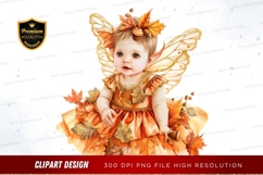 Autumn fairy baby clipart png Product Image 1