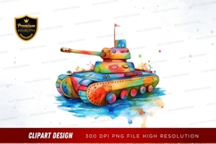 Colorful tank clipart png Product Image 1