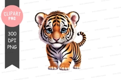 Cute tiger cub clipart png Product Image 1