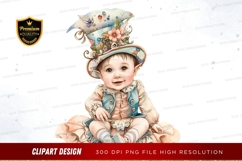 Adorable baby in steampunk hat Product Image 1