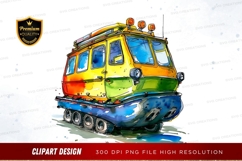 Colorful amphibious vehicle clipart png Product Image 1