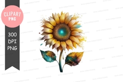 Vibrant sunflower clipart png Product Image 1