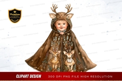 Baby in reindeer cape clipart png Product Image 1
