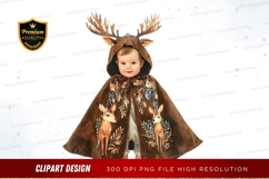 Baby in deer cape clipart png Product Image 1