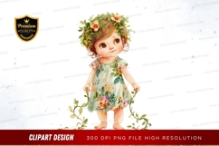 Whimsical fairy girl clipart png Product Image 1