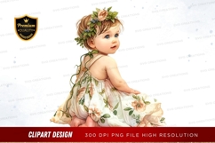 Adorable baby girl in floral dress Product Image 1