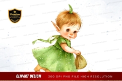 Cute elf girl clipart png Product Image 1