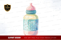 Colorful baby bottle clipart png Product Image 1