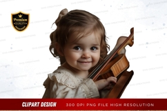 Young girl with violin clipart png Product Image 1