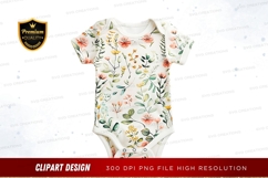 Floral baby onesie clipart png Product Image 1