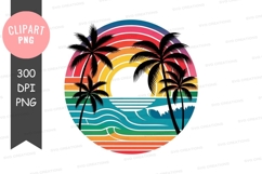 Tropical sunset clipart png Product Image 1