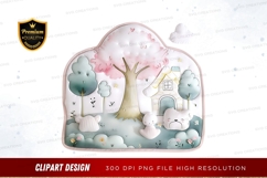 Whimsical forest scene clipart png Product Image 1