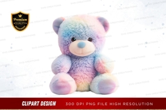 Rainbow teddy bear clipart png Product Image 1