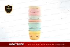 Stack of pastel colored cups clipart png Product Image 1