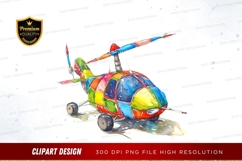 Colorful helicopter clipart png Product Image 1
