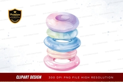 Stack of colorful donuts clipart png Product Image 1