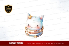 Whimsical cat clipart png Product Image 1